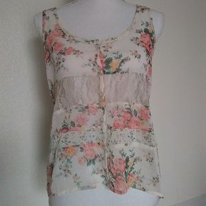 Floral Lace Button Down